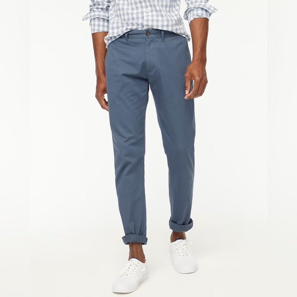 J. Crew Factory Men's Slim-Fit Flex Chino Pant 38x32 Overcast Blue